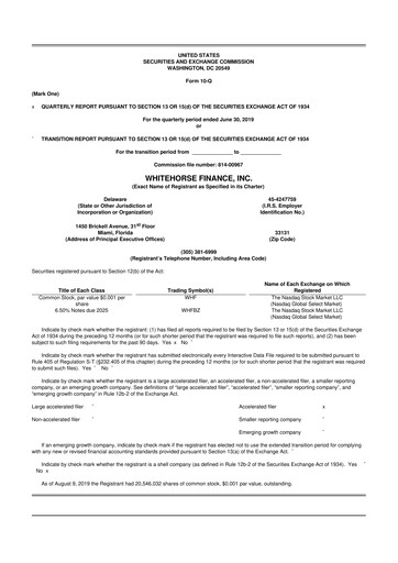 Thumbnail WhiteHorse Finance 10-Q Quarterly Report FY 