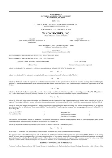 Thumbnail NanoViricides 10-K Annual Report 2019