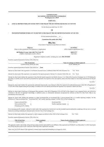 Thumbnail iBio 10-K Annual Report 2019