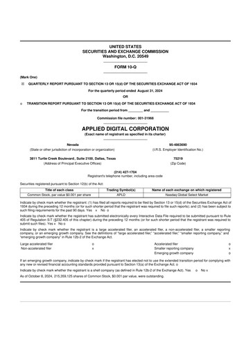 Thumbnail Applied Digital 10-Q Quarterly Report FY2025 