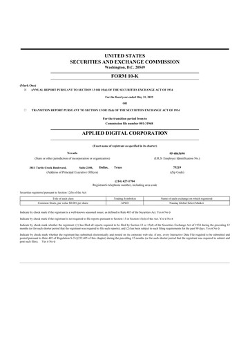Miniature Applied Digital 10-K Rapport annuel 2025