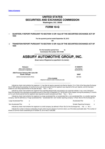 Thumbnail Asbury Automotive Group 10-Q Quarterly Report FY2012 