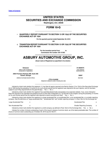Thumbnail Asbury Automotive Group 10-Q Quarterly Report FY2016 
