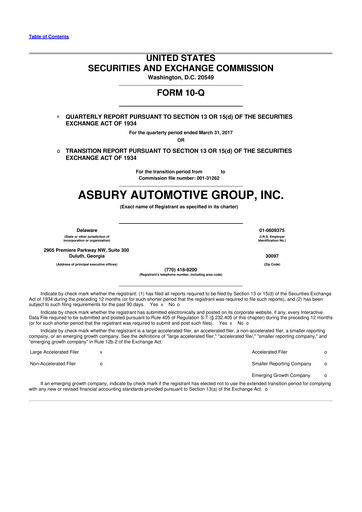 Thumbnail Asbury Automotive Group 10-Q Quarterly Report FY2017 