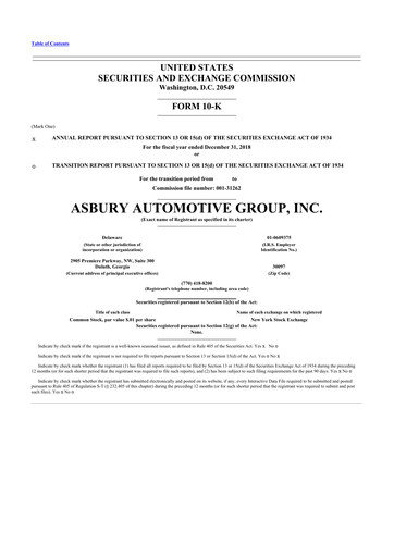 Thumbnail Asbury Automotive Group 10-K Annual Report 2018