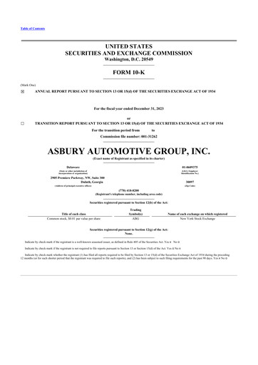 Thumbnail Asbury Automotive Group 10-K Annual Report 2023