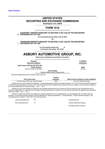 Thumbnail Asbury Automotive Group 10-Q Quarterly Report FY2025 