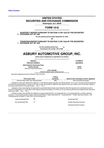 Thumbnail Asbury Automotive Group 10-Q Quarterly Report FY2025 