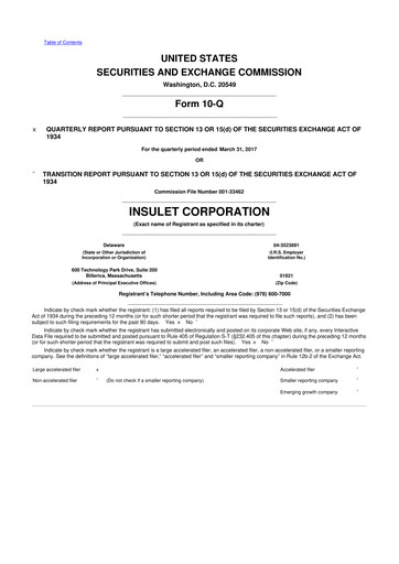 Thumbnail Insulet 10-Q Quarterly Report FY2017 