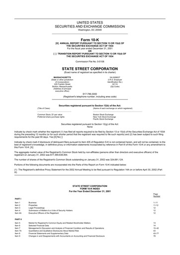 Thumbnail State Street Corporation
 10-K Annual Report 
