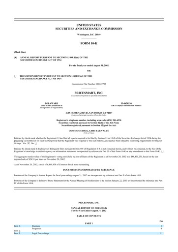 Thumbnail PriceSmart
 10-K Annual Report 