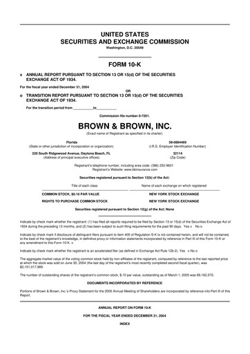 Thumbnail Brown & Brown
 10-K Annual Report 