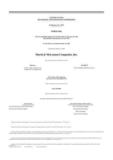 Thumbnail Marsh & McLennan Companies 10-K Annual Report 