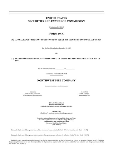 Thumbnail Northwest Pipe Company
 10-K Annual Report 