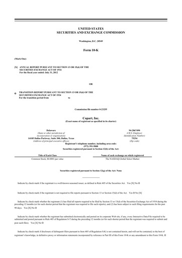 Thumbnail Copart
 10-K Annual Report 2012