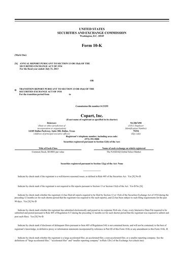 Thumbnail Copart
 10-K Annual Report 2013