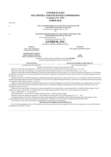 Thumbnail Elevance Health 10-K Annual Report 2013