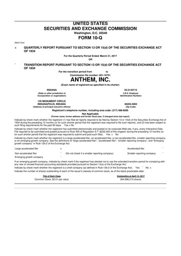 Vorschaubild Elevance Health 10-Q Quartalsbericht 2017 