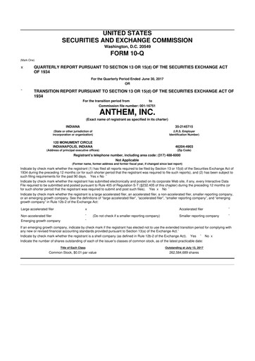 Vorschaubild Elevance Health 10-Q Quartalsbericht 2017 