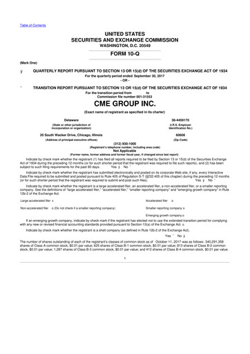 Thumbnail CME Group 10-Q Quarterly Report FY2017 