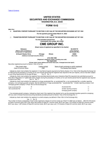 Thumbnail CME Group 10-Q Quarterly Report FY2022 