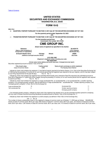 Thumbnail CME Group 10-Q Quarterly Report FY2023 