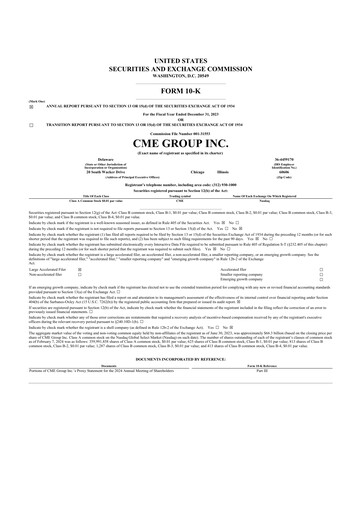 Thumbnail CME Group 10-K Annual Report 2023
