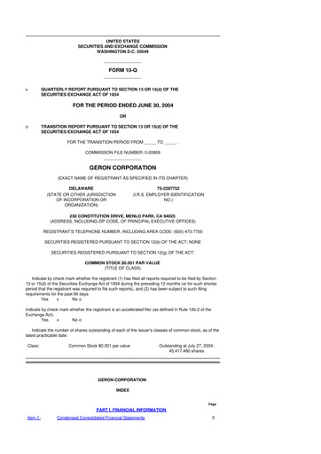 Thumbnail Geron 10-Q Quarterly Report FY 
