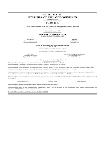 Thumbnail Rogers Corporation
 10-K Annual Report 