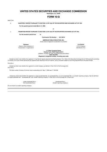 Thumbnail American Public Education 10-Q Quarterly Report FY 