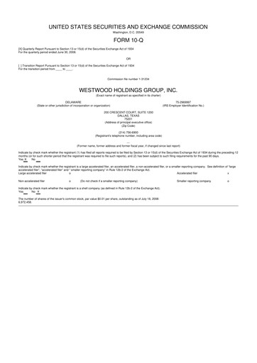 Vorschaubild Westwood Holdings Group 10-Q Quartalsbericht  