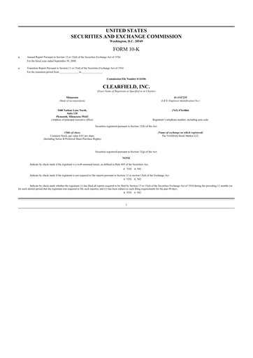 Thumbnail Clearfield 10-K Annual Report 