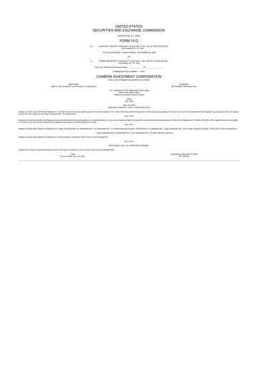 Vorschaubild Chimera Investment Corporation 10-Q Quartalsbericht  