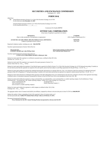 Thumbnail Otter Tail 10-K Annual Report 2010