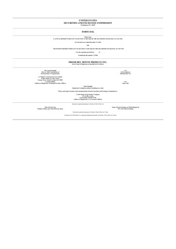 Thumbnail Fresh Del Monte Produce
 10-K Annual Report 2010