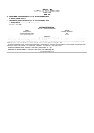 Thumbnail Ford 10-Q Quarterly Report FY2011 