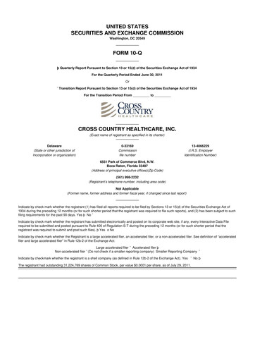 Thumbnail Cross Country Healthcare 10-Q Quarterly Report FY2011 