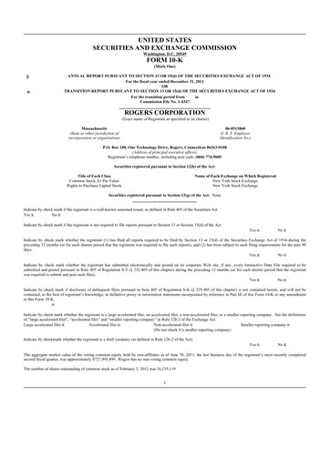 Thumbnail Rogers Corporation
 10-K Annual Report 2011