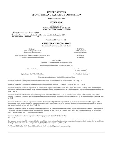 Miniature Chemed 10-K Rapport annuel 2011