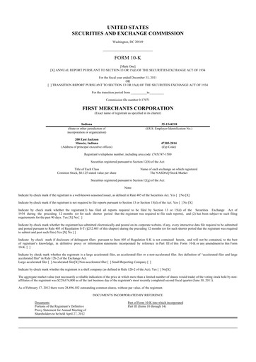 Thumbnail First Merchants Corporation
 10-K Annual Report 2011