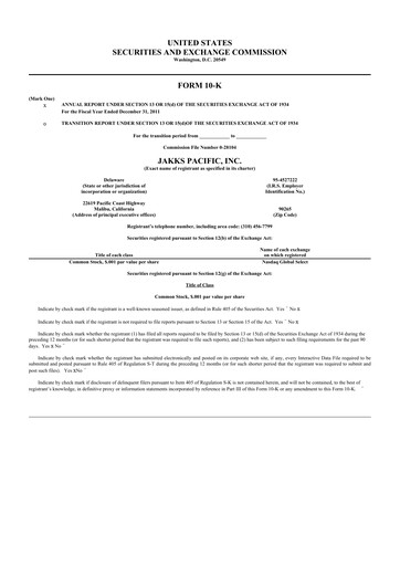 Thumbnail Jakks Pacific
 10-K Annual Report 2011