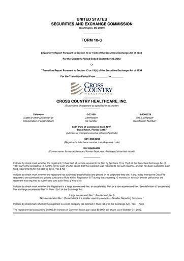 Thumbnail Cross Country Healthcare 10-Q Quarterly Report FY2012 