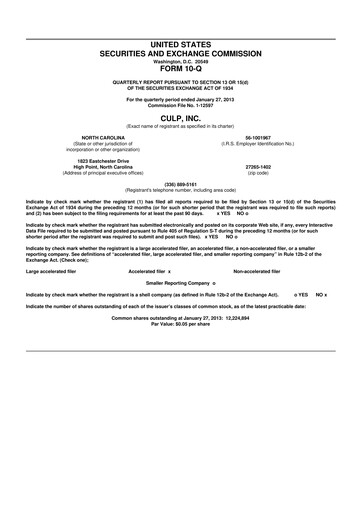 Thumbnail Culp, Inc. 10-Q Quarterly Report FY2013 