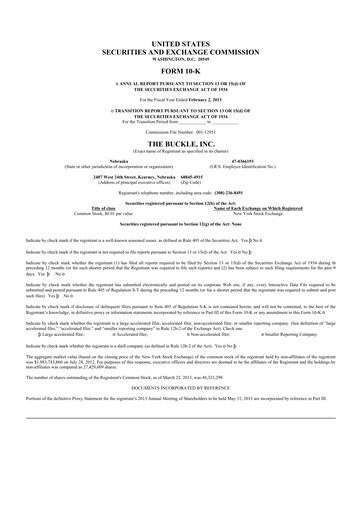 Thumbnail Buckle
 10-K Annual Report 2012