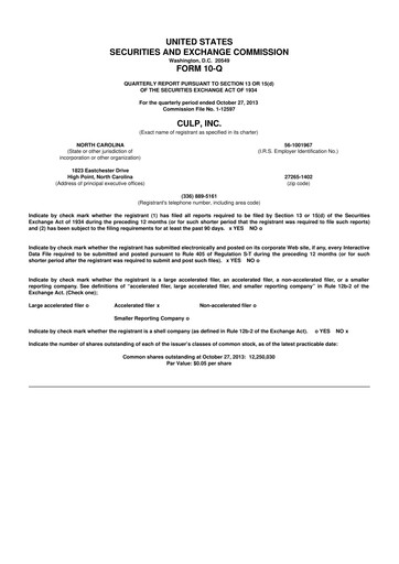 Thumbnail Culp, Inc. 10-Q Quarterly Report FY2014 