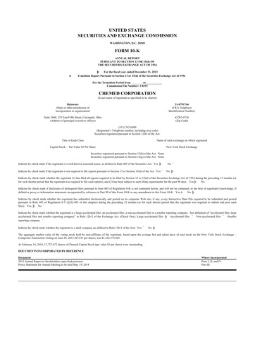 Miniature Chemed 10-K Rapport annuel 2013