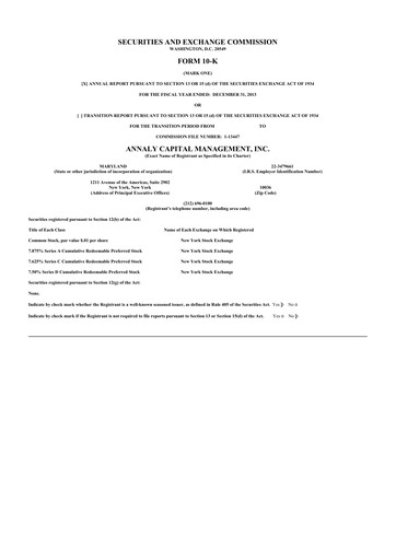 Thumbnail Annaly Capital Management
 10-K Annual Report 2013