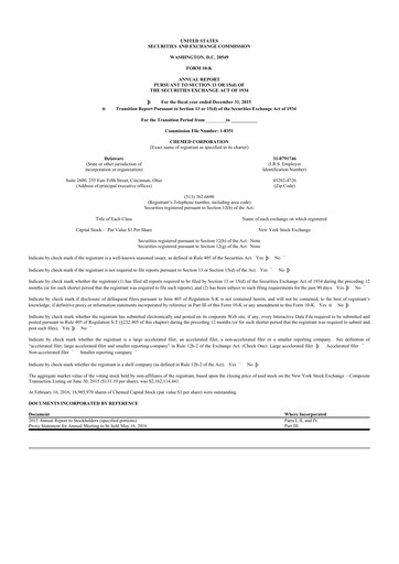Miniature Chemed 10-K Rapport annuel 2015