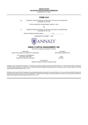 Thumbnail Annaly Capital Management
 10-Q Quarterly Report FY2016 