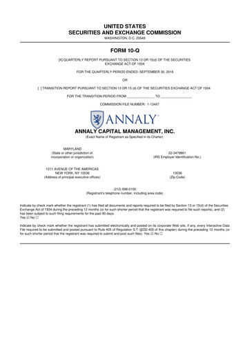 Thumbnail Annaly Capital Management
 10-Q Quarterly Report FY2016 